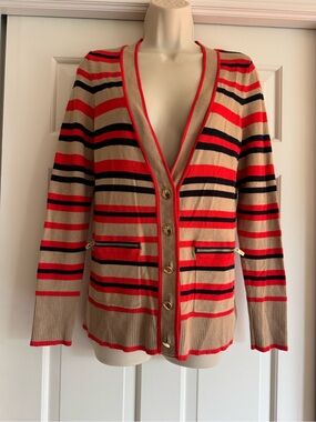 Vintage Cache button up cardigan size medium rayon nylon blend preppy classic